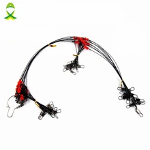 JSM 12 шт. 55 см Черный Поводок для рыболовной проволоки из нержавеющей стали плетеный трек спиннинг лидер установки стальной проволоки с поворотной оснасткой