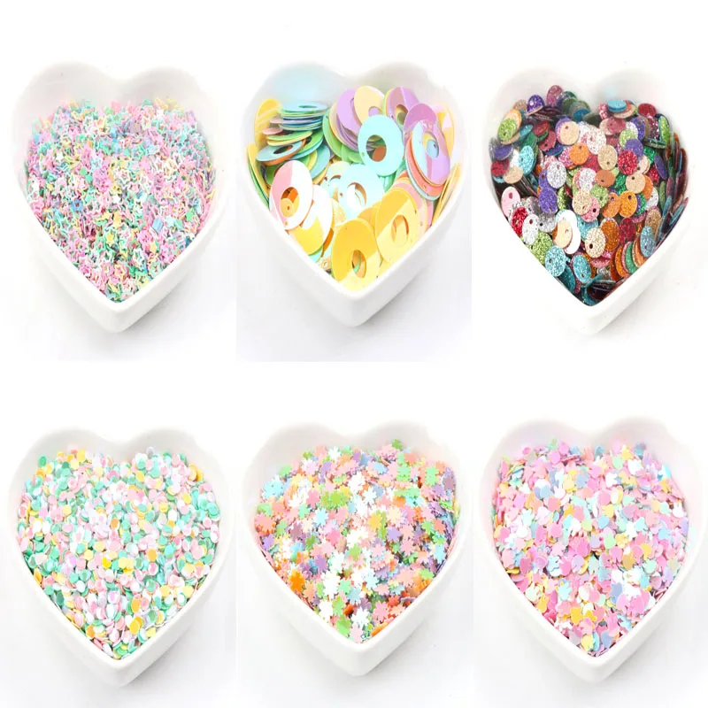 

Sequins PVC Decorations Garment Sewing Craft Accessory Children Painting DIY Flat Round Rabbit Star Shape 20g Multicolor 4-16mm