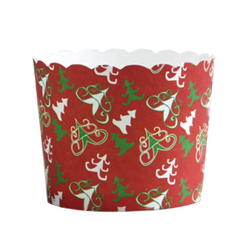 

50pcs/bag Red Merry Christmas Colorful Pine Tree Star Santa Clause Design Jingle Bell Snowman paper house Cupcake baking cups