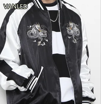 

New Hot New Fashion Casual Embroidery Animal yokosuka Baseball Coat Women Zipper Jacket