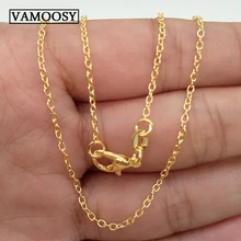 Высокое качество 24K штамп золотого цвета ожерелье Золотое модное ювелирное изделие цепочка ожерелье аксессуары колье ожерелье