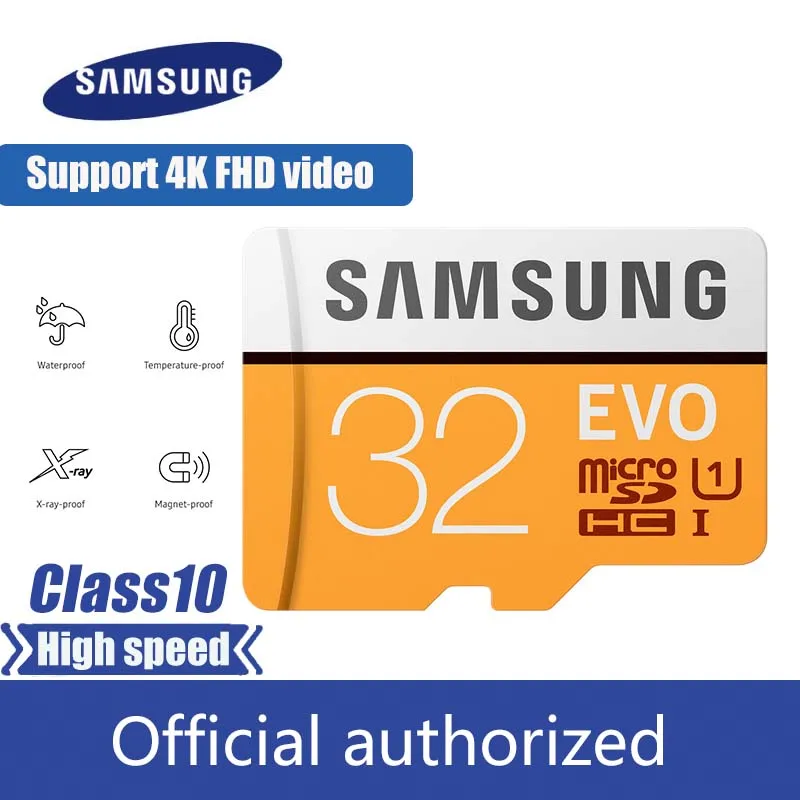 MicroSD карта SAMSUNG EVO 32 Гб 64 Гб 128 Гб класс 10 карта памяти microSDXC UHS-I TF флэш-карта 4K HD с адаптером