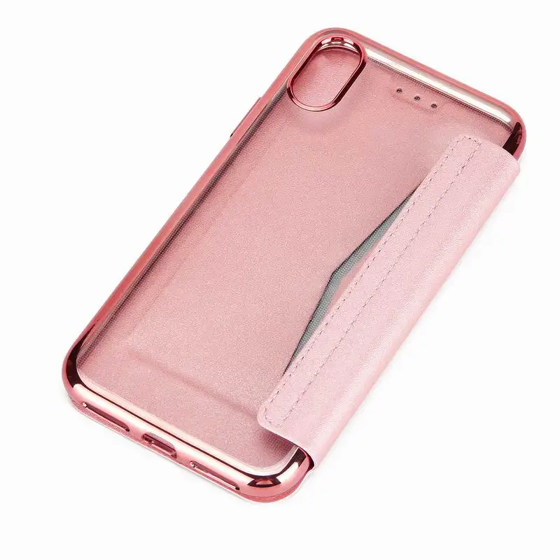 Для Apple iPhone X 11 Pro Чехол тонкий Чехол-книжка из искусственной кожи силиконовый флип-чехол для iPhone X 8 Plus чехол с бумажником держатель для карт телефона Полный - Цвет: Rose Gold