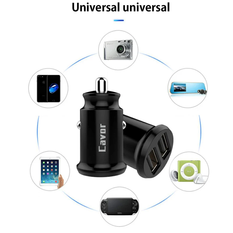 مصغرة المزدوج USB سيارة شاحن آيفون xs ماكس xr xs 6 6 s 7 8 زائد شاحن سريع ل اللوحي GPS 3.1A شاحن يو اس بي في سيارة شحن كابل