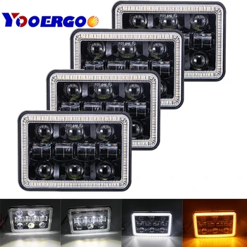 

4pcs 4x6 LED Truck Headlights for Kenworth T800 T400 T600 W900B W900L Classic 120/132 HK Classic Projector Headlamps Replace