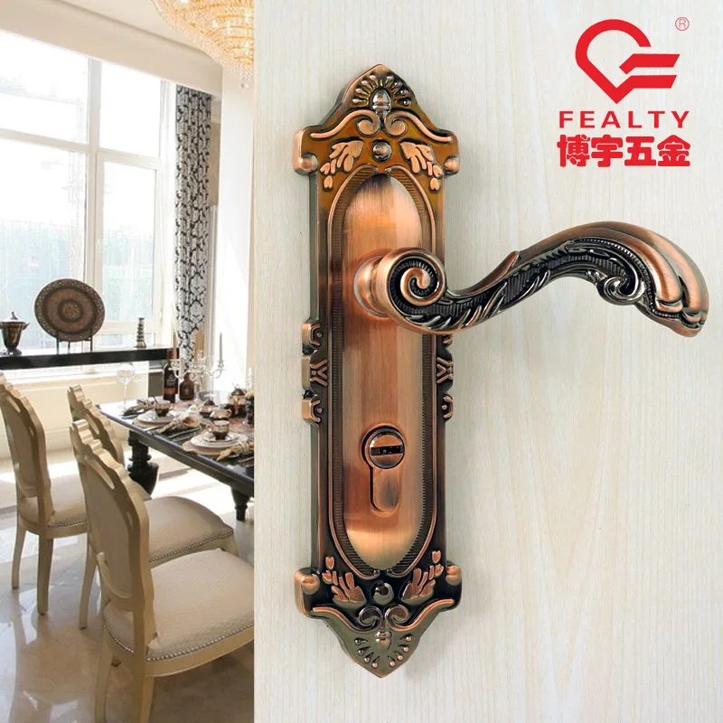 

Fechadura Digital Cadeado Free Shipping Door Lock Indoor Red Ancient Bronze Locks The Bedroom Universal Hand European-style