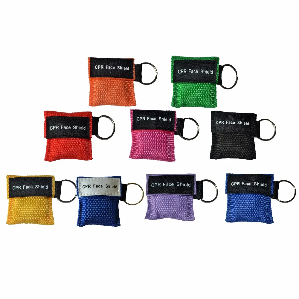 Pack of 100Pcs New CPR Mask For Pocket Or Keychain CPR Face Shield With One-way Valve Breathing Barrier Emergency Rescue Use