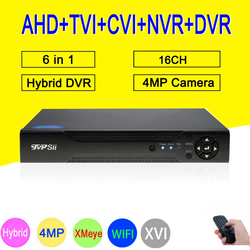 Dahua панели XMeye Hi3531D H265+ 5MP 4MP 16CH 16 канала 6 в 1 Гибридный WI-FI TVi CVI NVR аналоговая камера высокого разрешения, система видеонаблюдения, цифровой видеорегистратор видеонаблюдения перекодировщик