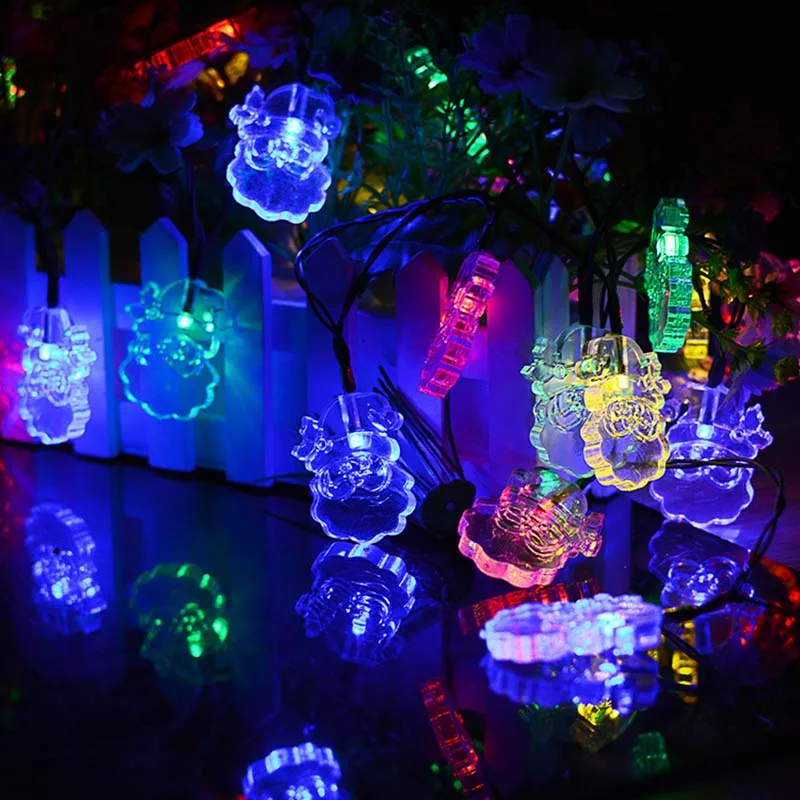 Luzes da Corda Movido a Energia Solar à Prova Água para a Árvore de Natal Festa em Casa Leds Papai Noel Forma Solar Dwaterproof Pátio Jardins Decoração 30