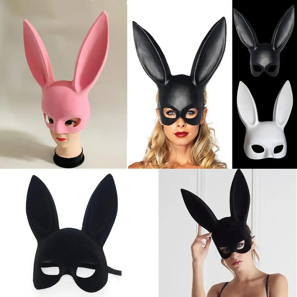 

Halloween mask Sexy Girl Rabbit Ears Mask Pink Bunny Long Ears Mask Halloween Masquerade Party Cosplay Costume Props