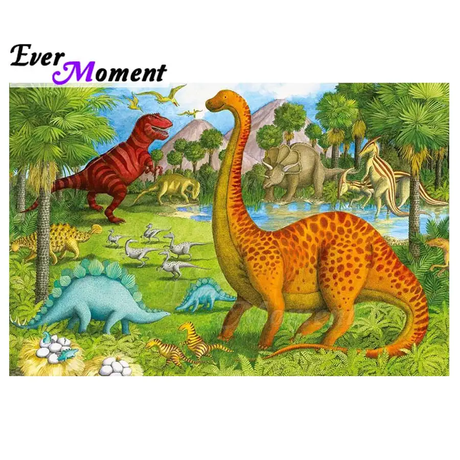 

Ever Moment Diamond Painting Dinosaur Decoration For Home 5D DIY Full Square Drill Mosaic Diamond Embroidery Decoration ASF1444