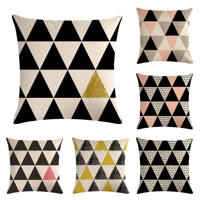 Black and white triangle HomerDecor Cushion Cover Throw Pillowcase Pillow Covers 45 * 45cm Sofa Seat Decorative | Дом и сад