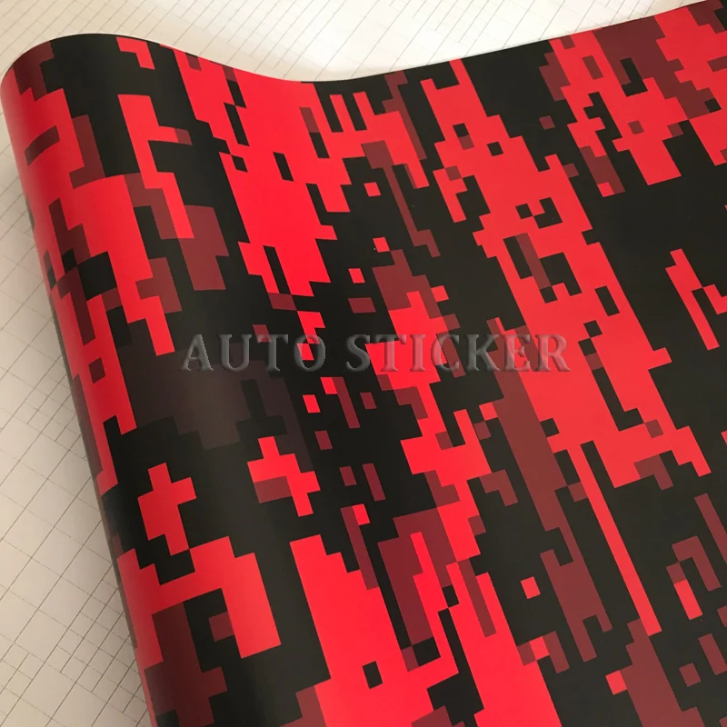 red black digital camo vinyl wraps car sticker 3