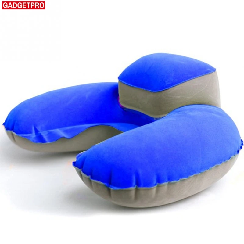 Gadetpro новая портативная складная надувная воздушная подушка для шеи u-образная подушка для путешествий Удобная подушка для деловых поездок на открытом воздухе - Цвет: Navy Blue