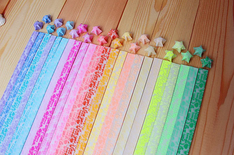 30 полосок/посылка) 20 цветов Светящиеся полоски для рукоделия с надписью «I LOVE YOU» оригами «Lucky Star»