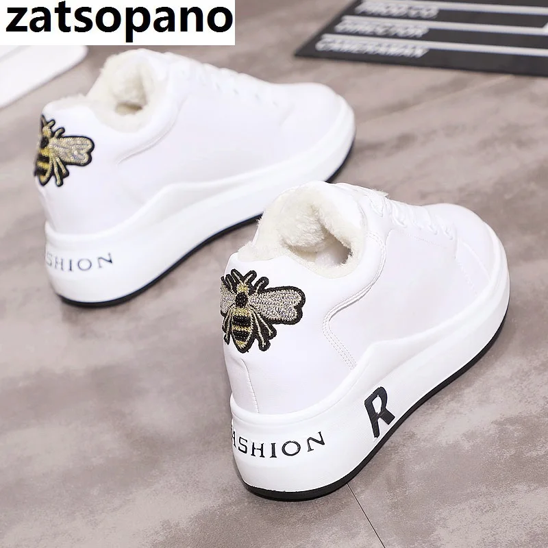 

Zatsopano New Fashion Winter Shoes Women Sneakers Warm Plush for Winter Thick Sole Women's Sneakers Ladies Brand Cotton Shoes