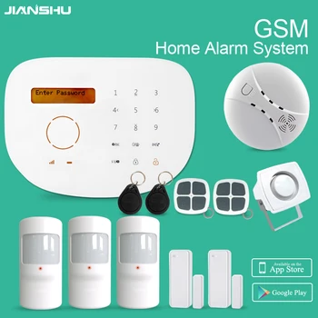 

Home Alarm security System GSM Home Alarm System Cheap GSM Alarm System With Smoke Detector for Home Security