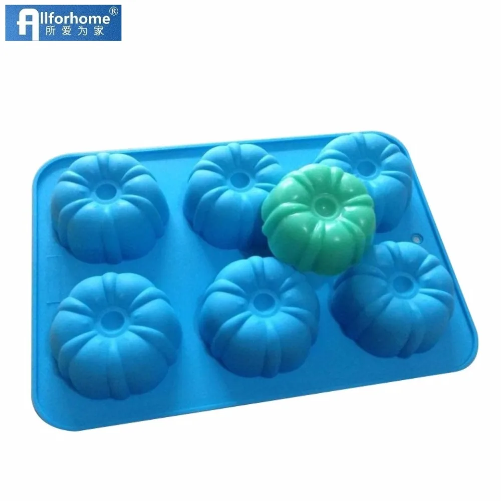 

6 Holes Hallowmas Pumpkin Silicone Cake Baking Pan Cupcake Muffin Cup Soap Diy Mold Dessert Ice Cream Chocolate Mould