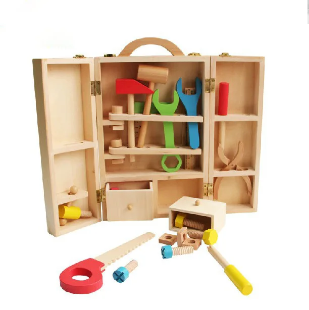 

MamimamiHome Baby Hands-On Toys Children Wooden Multi-Function Toolbox Disassembly Montessori Toys Building Blocks