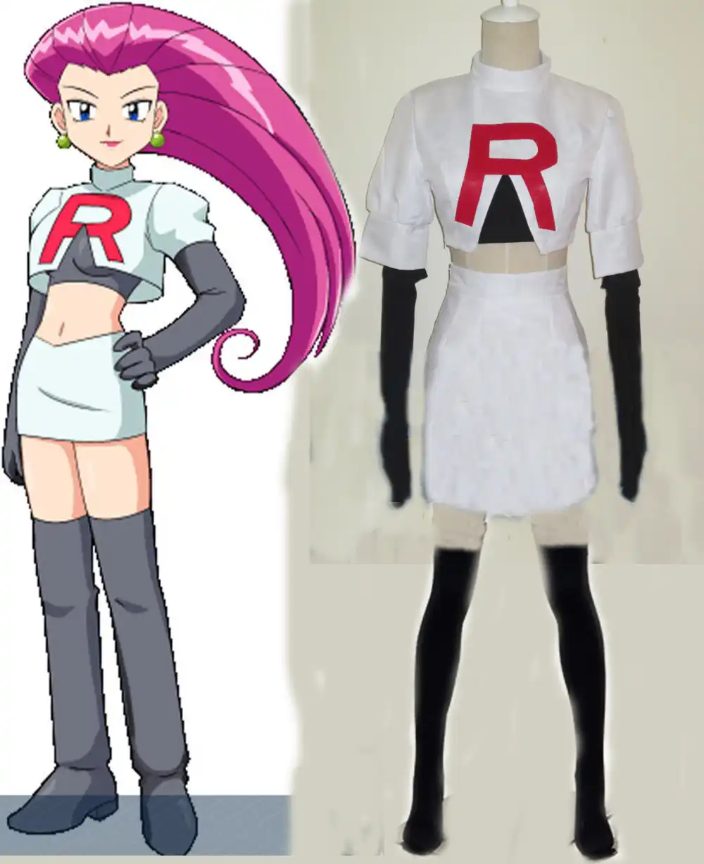 ロケット団ジェシー衣装任意のサイズカスタムサイズギフト袖や手袋 Cosplay Costume Team Rocketpokemon Team Rocket Aliexpress