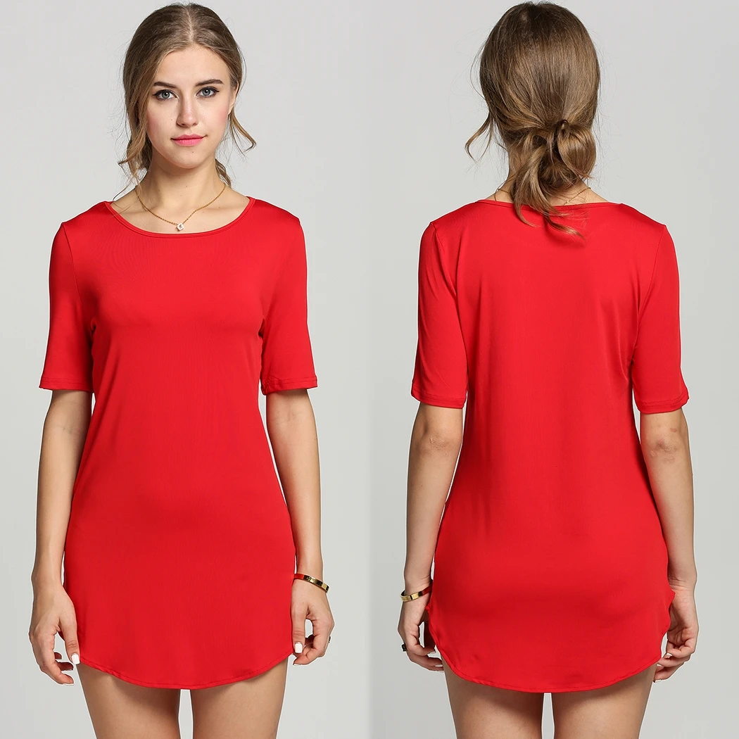 2017-summer-beach-dresses-solid-long-short-sleeve-o-neck-loose-ladies
