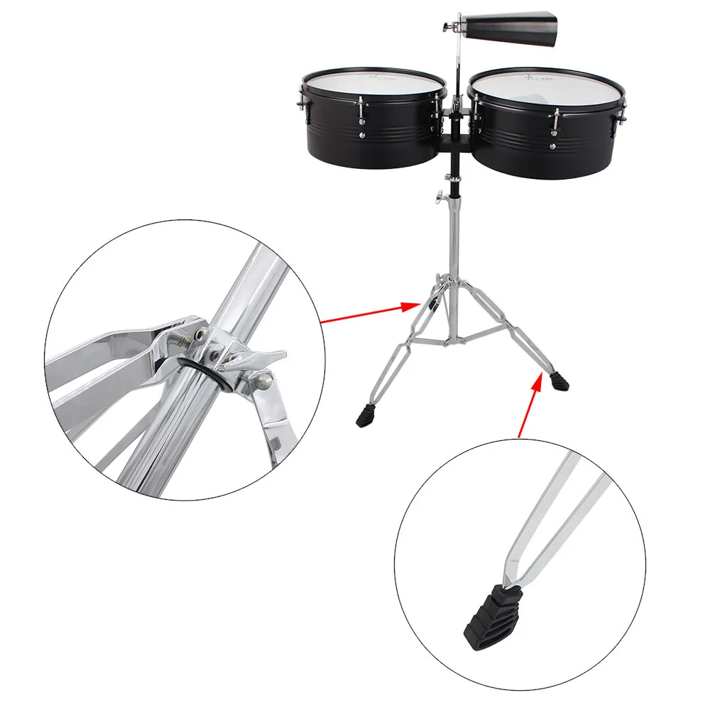 Высокое качество 1" и 14" Timbales барабанный набор с премиум стальной колокольчик пара барабанных палочек и держатель колокольчика