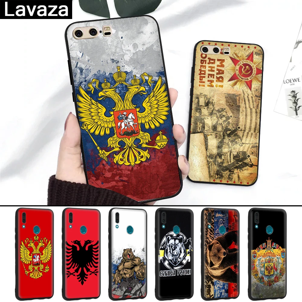 

Lavaza the Flag of Russian bear eagle Silicone Case for Huawei P8 Lite 2015 2017 P9 2016 Mini P10 P20 Pro P Smart 2019