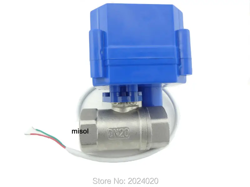 12 V, G3/4 "DN20, моторизованный шаровой клапан с ручной переключатель, 2 Путь, нержавеющая сталь, MS-2-20-MSS-12V-R01-1