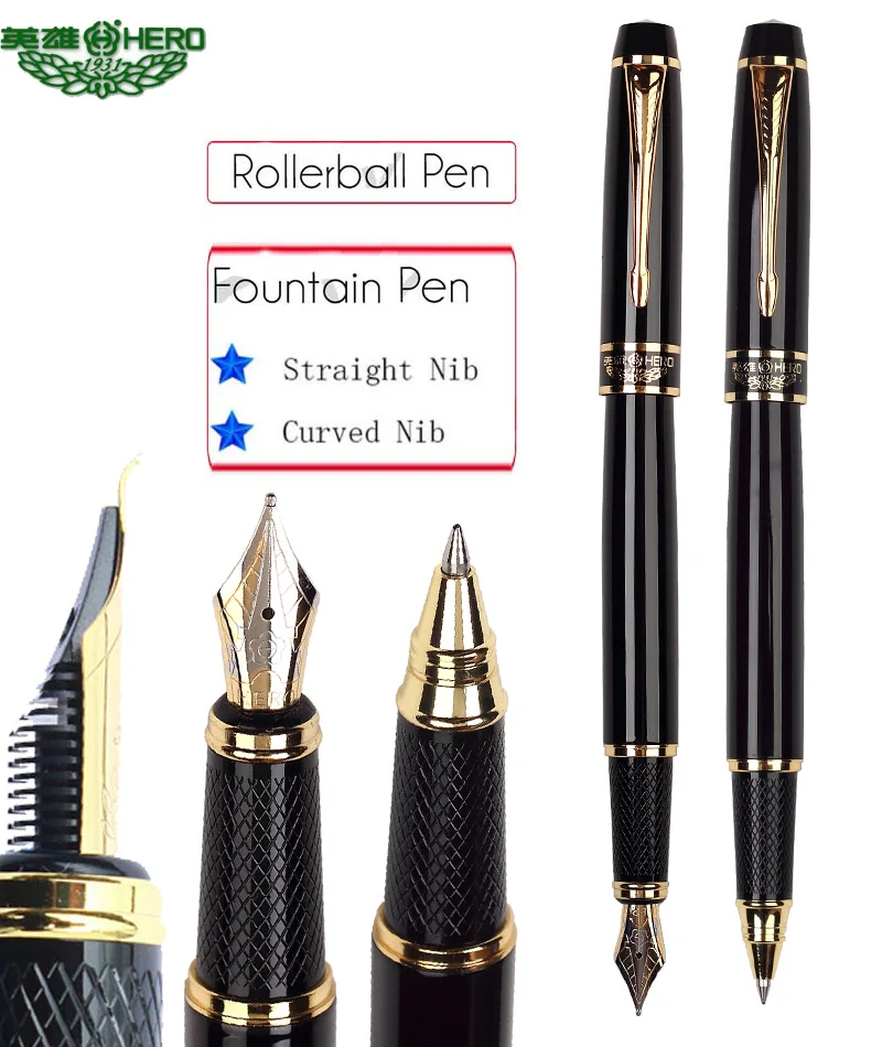 

Calligraphy Curved nib or Straight nib Fountain pen or RollerBall pen HERO 7032 office and school stationery Free Shipping