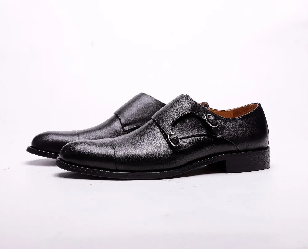 Г., новые мужские туфли в стиле Монки модельные туфли из вощеной телячьей кожи итальянская деловая Мужская обувь ручной работы Оксфорды из натуральной кожи
