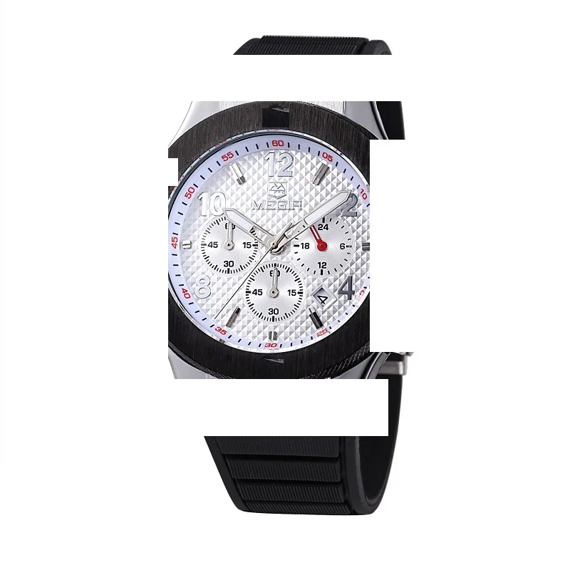 Спортивные часы MEGIR с хронографом, мужские креативные армейские военные кварцевые часы с большим циферблатом, мужские наручные часы, мужские часы - Цвет: 3002G  OPP BAG