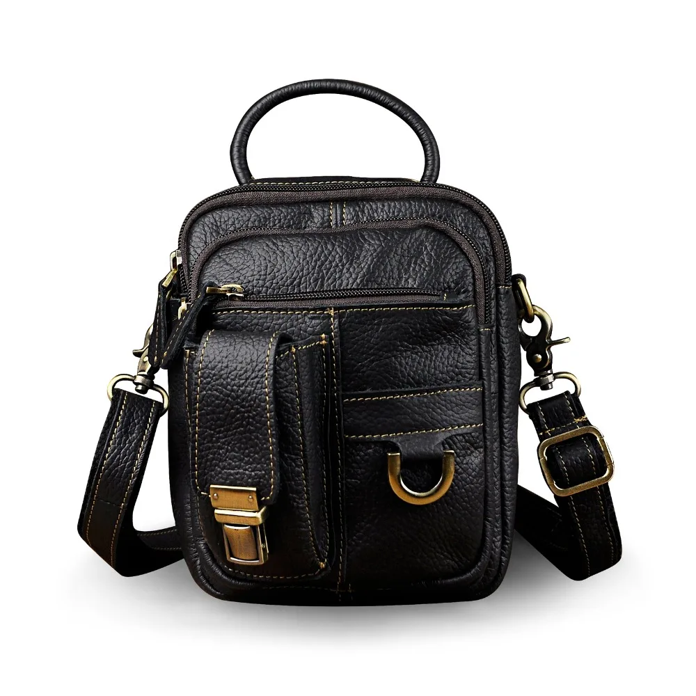 

Real Leather Male Multifunction Design Casual One Shoulder Bag Messenger bag Fashion Crossbody Waist Belt Bag Satchel Tote 3004b