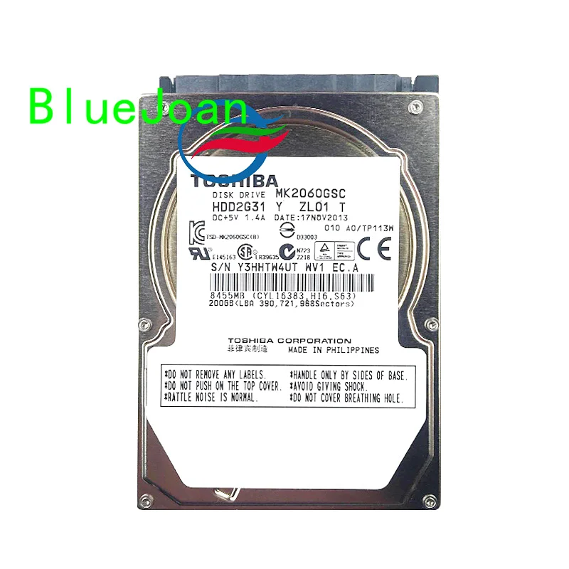 Оригинальный дисковый накопитель MK2060GSC HDD2G31 Y ZL01 DC + 5V 1.4A 200 ГБ для автомобильного