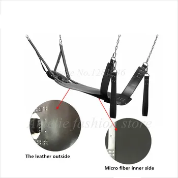 Top Quality Two Layers Leather Sling Sex Hammock Sex Swing Chair Leather bed Hammock and Pillow Adult Games Sex Toys For Couple 3