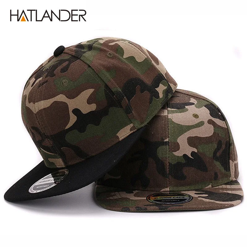 HATLANDER Камуфляж snapback cap полиэстер пустой плоский camo бейсболка без вышивки мужские шапки и шляпы для мужчин и женщины