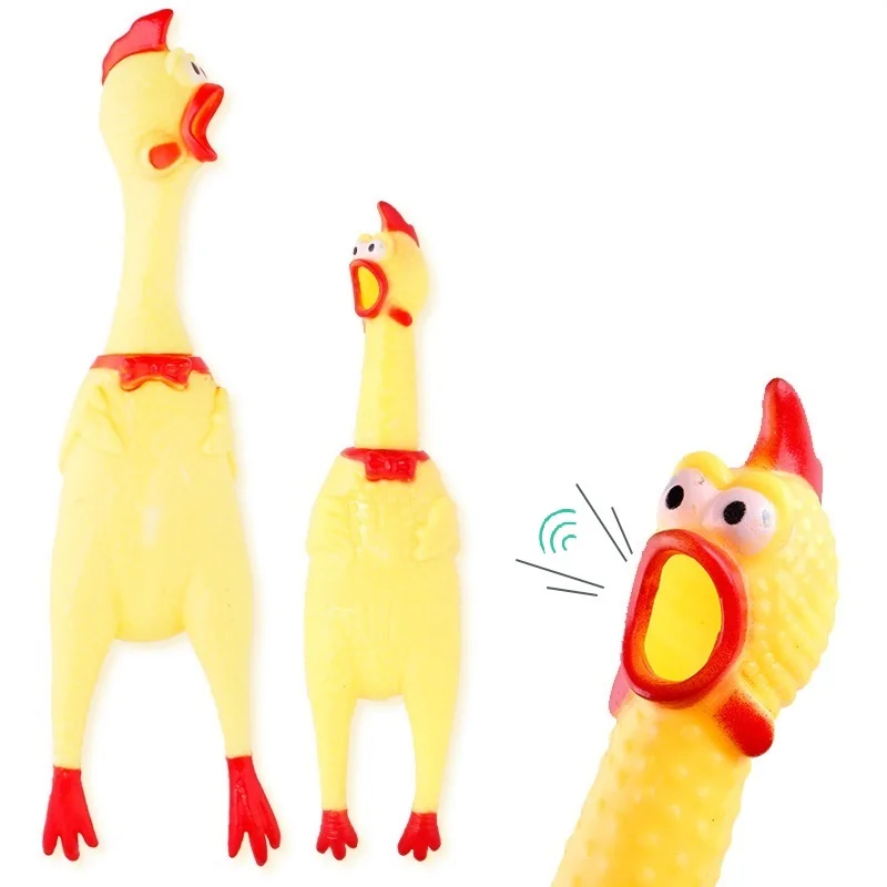 Rubber Screaming Chicken Funny Dog Toy Pet Supplies Rooster Crow