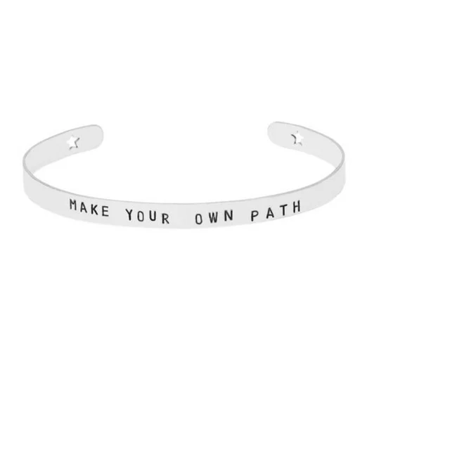12pcs Mixed Color Open Cuff Bangles Engraved Make Your Own Path 12pcs Mixed Color Open Cuff Bangles Engraved Make Your Own Path Inspirational Quote Mantra Bracelets For