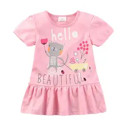 Для девочек хлопчатобумажное платье Одежда для маленьких девочек летняя одежда Платье для девочек