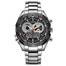 Хронограф Для мужчин Нержавеющая сталь военные дизайнерские часы Для мужчин S спортивные Водонепроницаемый цифровые часы Montres de MARQUE de luxe