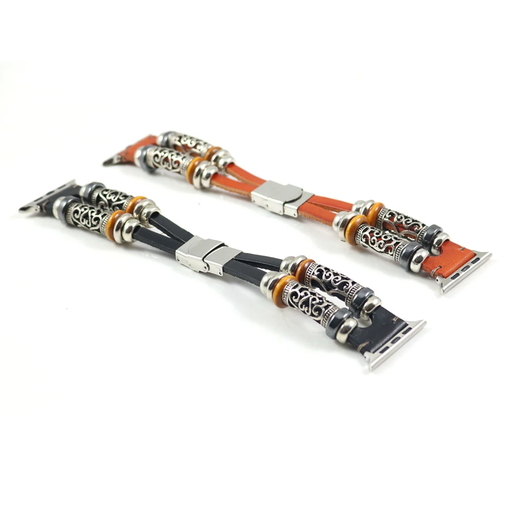 100% Handmade Beads Bracelets Belt Band for Apple Watch 42mm 38mm Band Series 1 2 3 Genuine Leather Watchband for Iwatch Strap apple-bands-series- : image 100% Handmade Beads Bracelets Belt Band for Apple Watch 42mm 38mm Band Series 1 2 3 Genuine Leather Watchband for Iwatch Strap apple-bands-series-