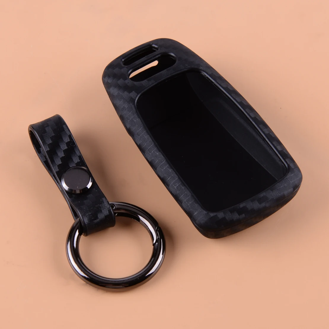 

Black Silicone Carbon Fiber Texture Car Smart Remote Key Case Shell Cover Protector Fit For Audi A4 A5 Q5 Q7 S4 S5 SQ5 TT 2018