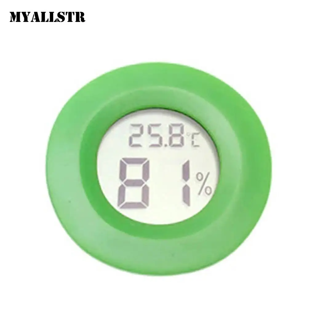 Мини Портативный LCD гигрометр монитор на открытом воздухе дома Температура путешествия и т. д. влажности круглый цифровой термометр людей ПЭТ Тесты - Цвет: Green