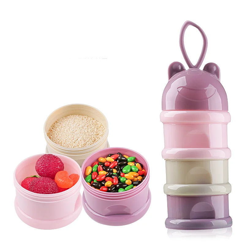 Boite De Rangement Des Aliments Pour Bebes 3 Couches De Style Grenouille Portable Boite De Rangement Des Aliments Pour Bebes Essentiels Cereales Dessin Anime Boites Pour Lait Poudre Toflettes Enfants Formule