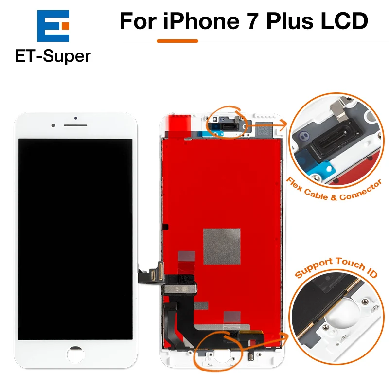 

100%Tested No Spot Display For iPhone 7 Plus LCD Touch Screen Digitizer Assembly AAA+++ High Quality LCD Replacement+Tools Set