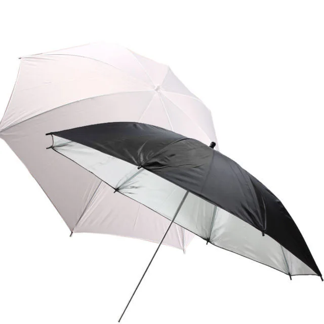 2PCS White+Black 33inch 83cm Diffuser Translucent Photo Studio Flash