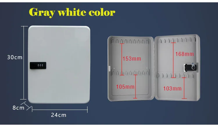 Wall Mounted Key Cabinet Password Lock Security Keybox Storage Box Contains 36 key card For Company Home Office Hanging Car Keys (16)