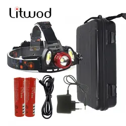 Litwod Z30 фары фара XML T6 светодиодные фары с USB/зарядное устройство 18650 Коробка для Охота рыбная ловля кемпинг