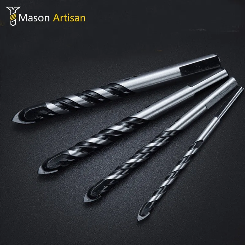 Koop 4 5 7 Stks Hardmetalen Betegelen Boren 3 12mm Driehoek Tegel Boor Keramische Beton boren Tool Power Tool Accessoires