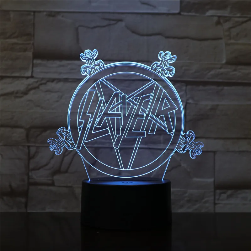 

Band Slayer Logo Table Lamp Bedroom USB Touch Sensor Hoom Room Decorative Lamp Child Kids Baby Nightlight Kit LED Night Light