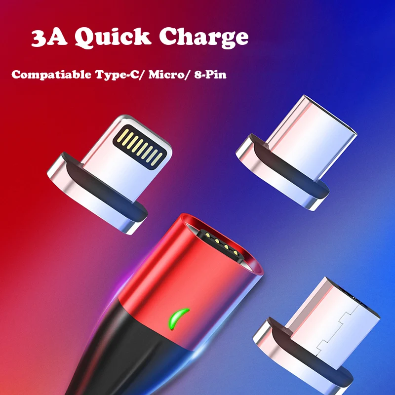 

Quick Charge 3.0 3A Magnetic Cable 1M /2M Magnet Charger Micro USB Type C Fast Charging Data Cable Support Data Transmit